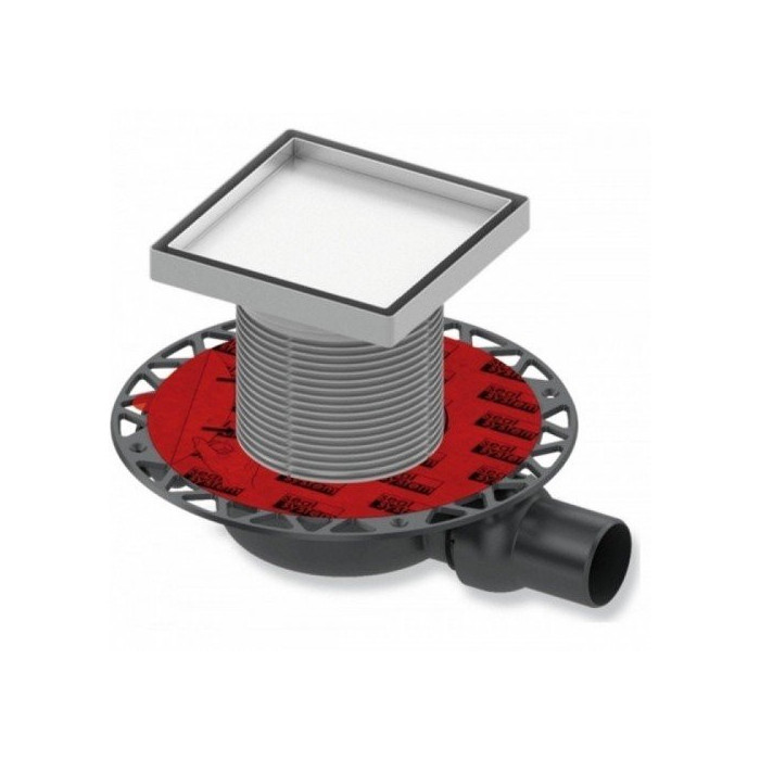Stainless steel stairway sets "dry" for pasting tile "plate" TECEdrainpoint S, 150 x 150 mm, extra flat, 