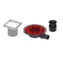 Stainless steel stairway sets "dry" for pasting tile "plate" TECEdrainpoint S, 150 x 150 mm, extra flat, 
