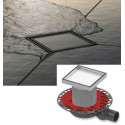 Roostevabast terasest trepikomplektid "''kuiv'' plaadi ""plaat" kleepimiseks TECEdrainpoint S, 150 x 150 mm, standardne sif