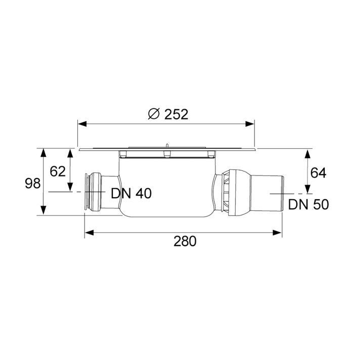 Nerūsējošā tērauda kāpņu komplekti ''sausie'' flīžu "plāksnes" ielīmēšanai TECEdrainpoint S, 150 x 150 mm, standarta sif