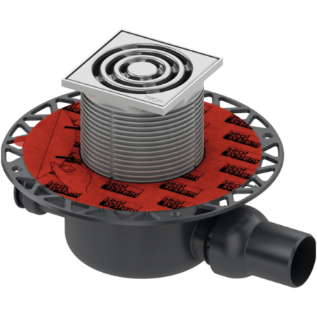 Ramp horizontal TECEdrainpoint S 112 with "dry" siphon, with standard siphon, with "sealing system" universal flanche