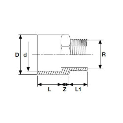 ПВХ-У PİMTAŞ 63 (75) x 2"" наружное соединение (PN16)