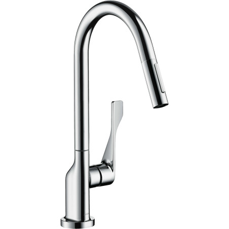 Kitchen (sinks) faucet with retractable beak HANSGROHE Axor Citterio, chrome feathers, 39835000