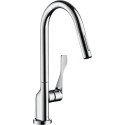 Köögi (valamute) kraan sissetõmmatava nokaga HANSGROHE Axor Citterio, kroomitud suled, 39835000