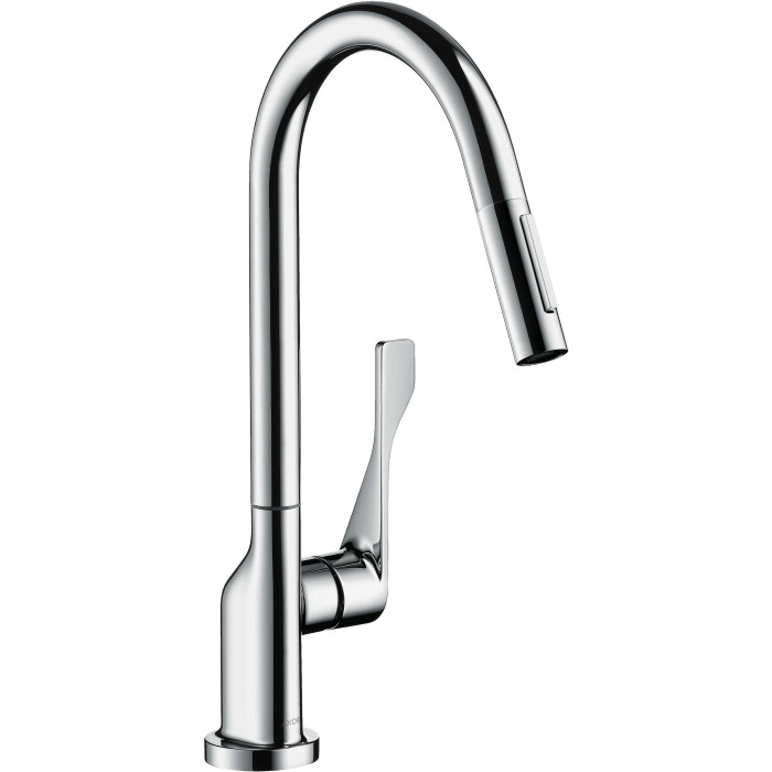 Virtuves (izlietnes) jaucējkrāns ar ievelkamu knābi HANSGROHE Axor Citterio, hroma spalvas, 39835000