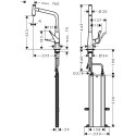 Kitchen (sinks) faucet with retractable beak HANSGROHE Metris Select 320, chrome feathers, 73803000