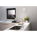 Смеситель для кухни (раковины) с выдвижным клювом HANSGROHE Metris Select M71, хромированные перья, два тока, 73816000