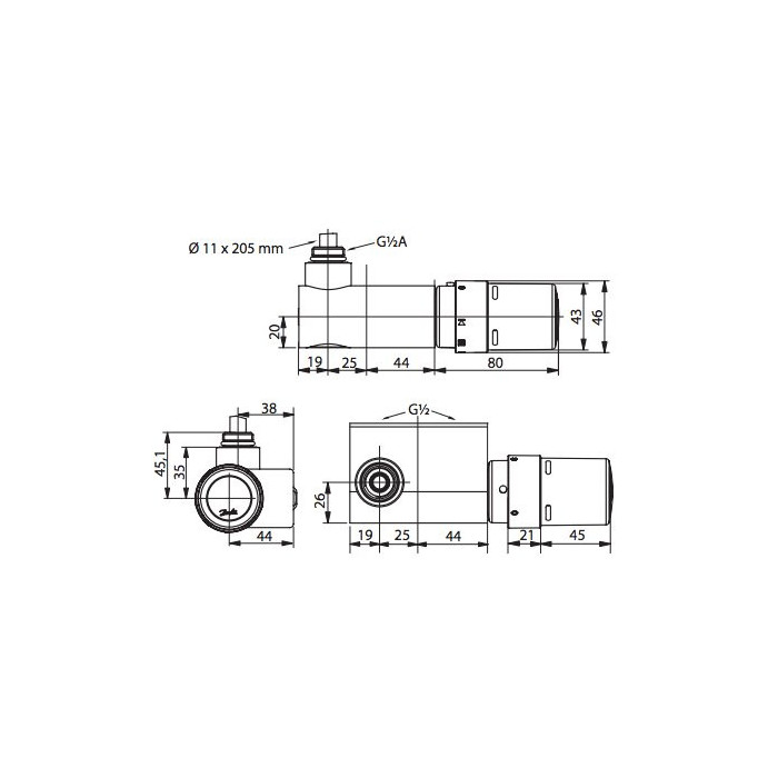 Campinio termostatinių elementų rinkiniai DANFOSS VHX, balti