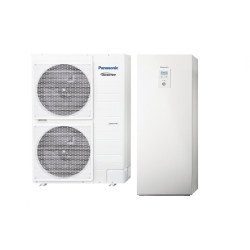 J jaunākās paaudzes siltumsūknis gaiss - ūdens 9 kW PANASONIC T-CAP ar integrētu 185 l katlu, trīsfāžu