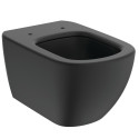 Suspended unit with thin slow-moving cover IDEAL STANDARD Tesi with AquaBlade technology, black-matte