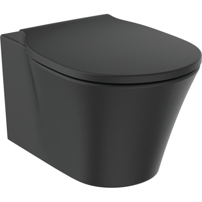Aeglase suletava kaanega peatatud WC IDEAL STANDARD Connect Air, must-matt