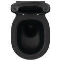 Suspended toilet with slow close cover IDEAL STANDARD Connect Air, black-matte