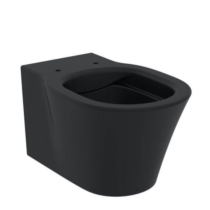Suspended toilet with slow close cover IDEAL STANDARD Connect Air, black-matte