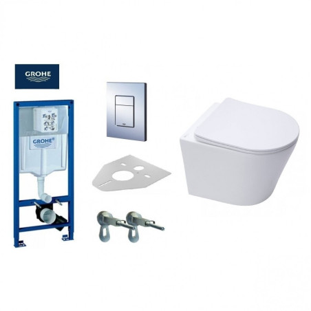 Скрытая рамка GROHE Rapid SL с хромированными кнопками от сложенного Infinitio Compact Rimless