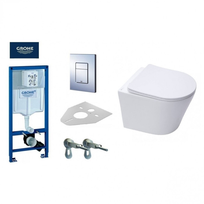 Скрытая рамка GROHE Rapid SL с хромированными кнопками от сложенного Infinitio Compact Rimless