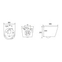 Potinkinis GROHE Rapid SL rėmo rinkiniai 4 in 1 su baltu mygtuku's klozetu SAT Infinitio Compact Rimless