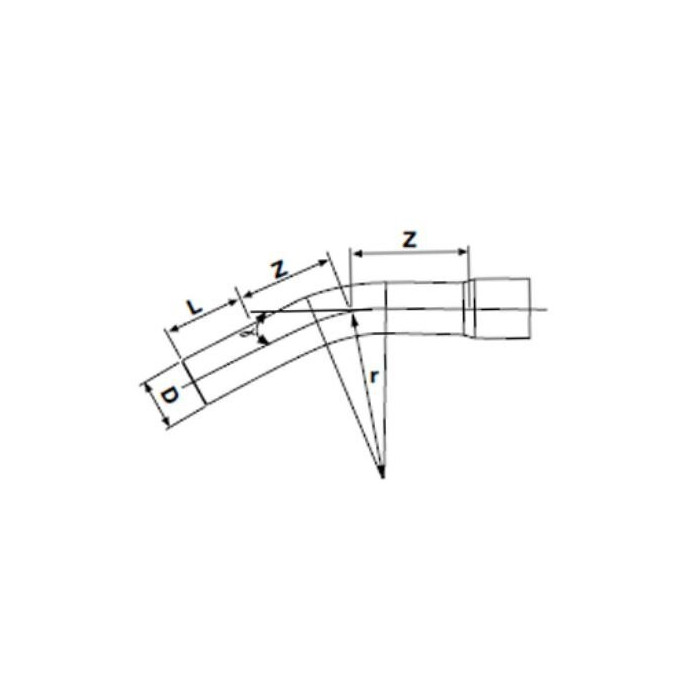 Elkoņa garums PVC-U PİMTAŞ 110 x 22,5° (PN10)