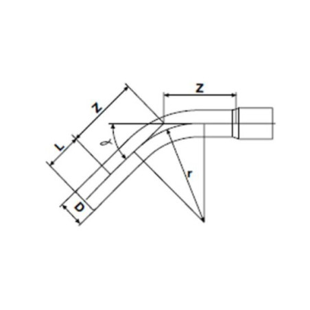 Alkūnė ilga PVC-U PİMTAŞ 110 x 45° (PN10)