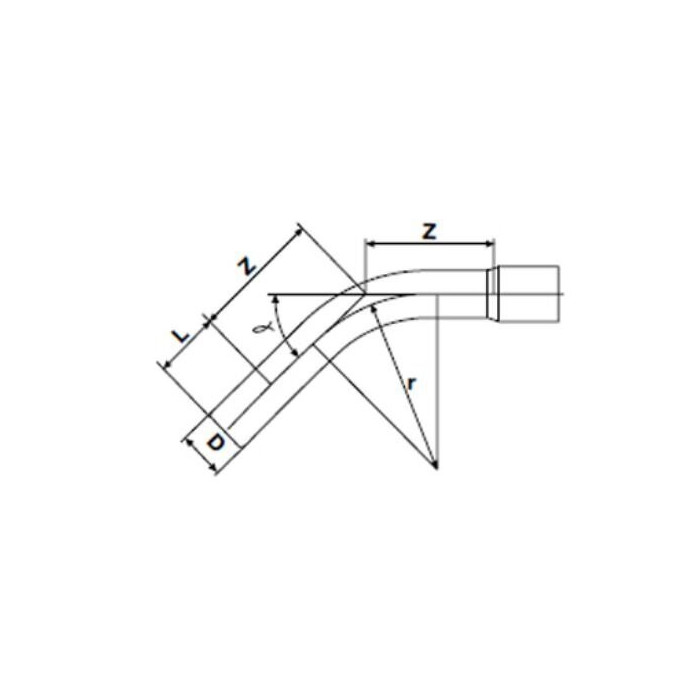 Alkūnė ilga PVC-U PİMTAŞ 110 x 60° (PN10)