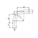 Alkūnė ilga PVC-U PİMTAŞ 110 x 90° (PN10)
