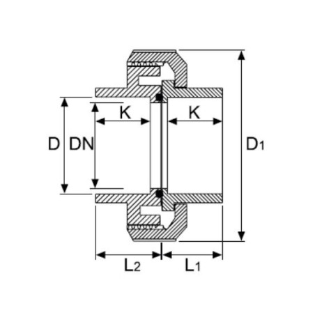 Lahtivõetav ühendus PVC-u PİMTAŞ 50 (PN16)