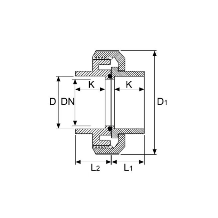 Izjaucams savienojums PVC-u PİMTAŞ 63 (PN16)