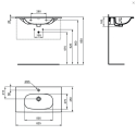 Valamu on paigaldatud kapile IDEAL STANDARD Tesi, must matt 83 cm, T3509V3