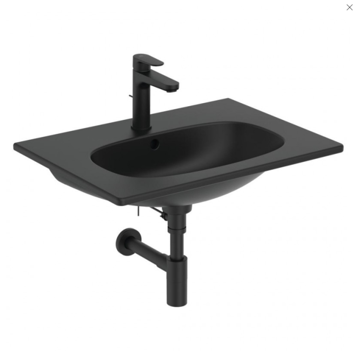 Praustuvas montuojama ant spintelės IDEAL STANDARD Tesi, juodas matinis 63 cm, T3510V3
