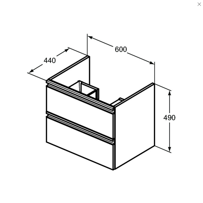 Подвесной шкаф для ванной IDEAL STANDARD Tesi, черный матовый 60 см, T0050ZT