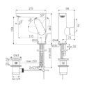 High washbasin faucet IDEAL STANDARD Cerafine O, black - hair, BC703XG