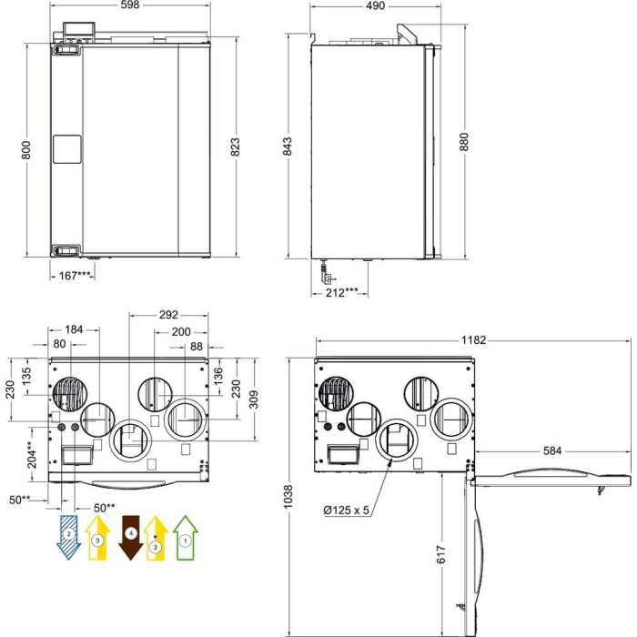 Рекуператор SYSTEMAIR Save VTR 250/b R/L (1000 Вт)