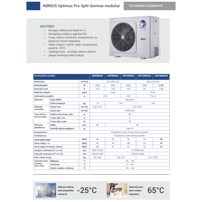 Air-to-water pump NØRDIS Optimus Pro (with integrated 190 l capacity for bitter water) (8.30-8.40 kW) -25