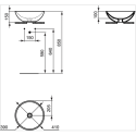 Praustuvas-dubuo IDEAL STANDARD Strada O 41 x 41 cm, juodas - plaukuotas
