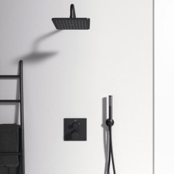 Pre-wall thermostatic shower system IDEAL STANDARD Ceratherm C100, with 200 mm caseus head, black matte, KCT20XG