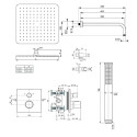 Seina-sisene termostaatdušisüsteem IDEAL STANDARD Ceratherm C100, 200 mm kasepeaga, must matt, KCT20XG