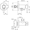 Biscuit shower with progressive mixer IDEAL STANDARD, chrome