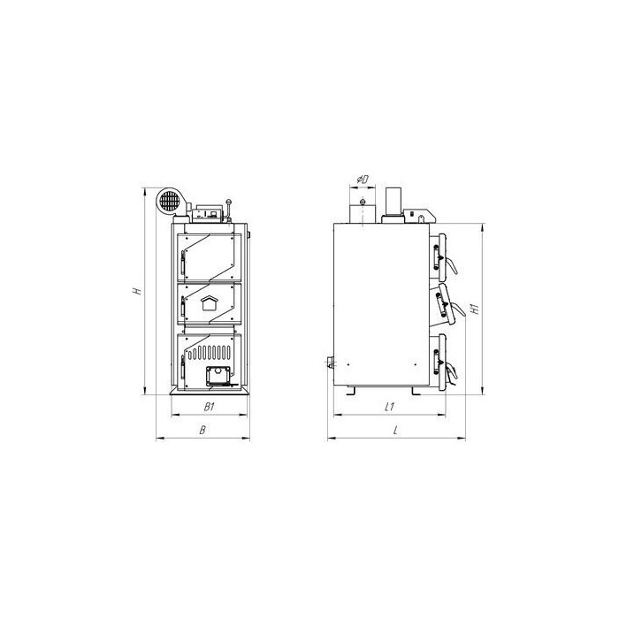 Solid fuel boiler TERMEK Duo Uni 12 kW