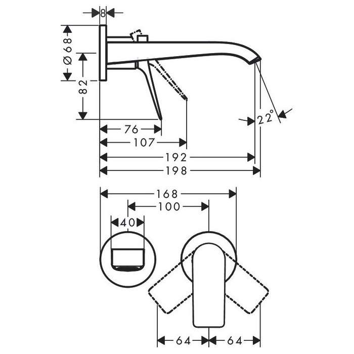 Priekšsienas jaucējkrāns izlietnei HANSGROHE Vivenis balts matēts 19,2 cm, 75050700