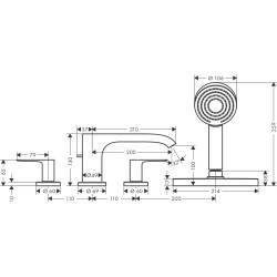 Vannas istabas jaucējkrāns HANSGROHE Vivenis melnmatēts, 75444670