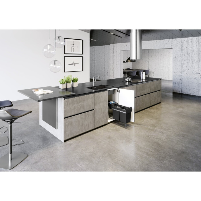 Мойка BLANCO ZEROX 700-U, темная сталь, темная сталь, без эксцентрикового клапана установлена под столешницей