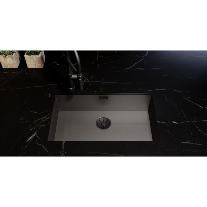Po stalviršiu montuojama plautuvė BLANCO ZEROX 700-U, tamsusis plienas, Dark Steel, be ekscentrinio ventilio