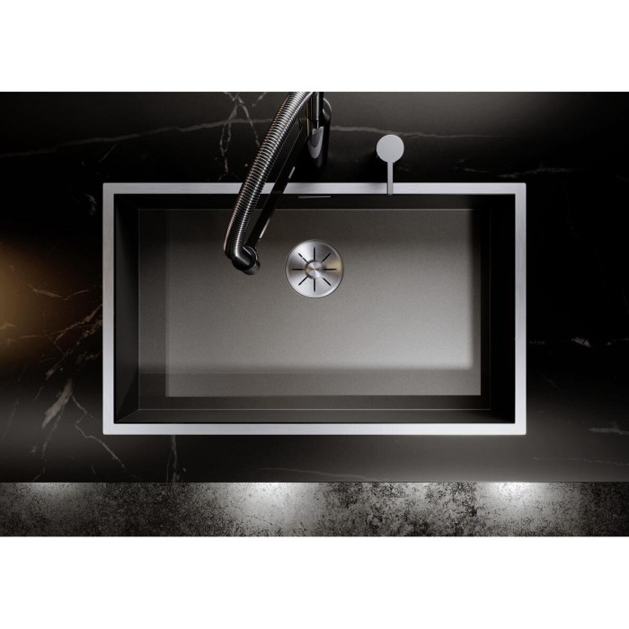 Virš stalviršio montuojama plautuvė BLANCO ZEROX 700-IF, tamsusis plienas, Dark Steel, be ekscentrinio ventilio