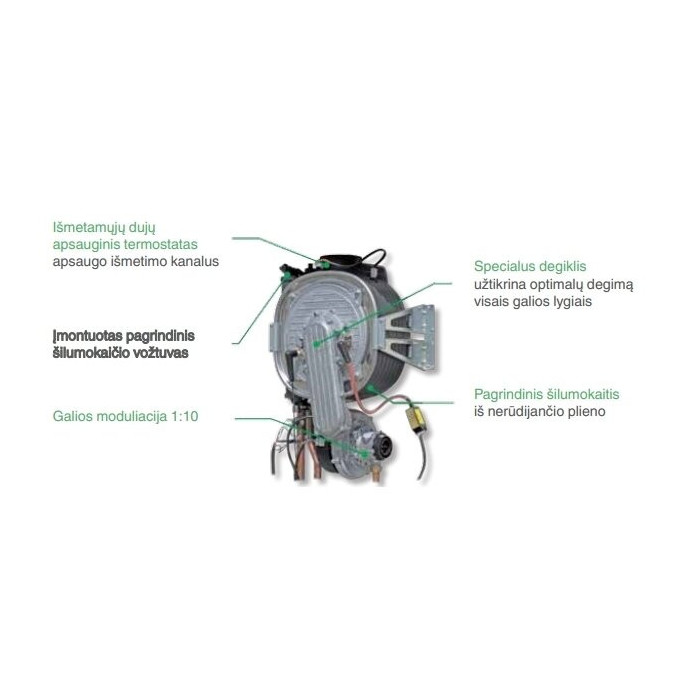Dujinis kondensacinis katilas ITALTHERM Time Max 27 su integruotu 60 l katilu