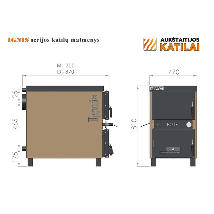Твердотопливный котел-печь AUKŠTAITIJA BOILERS 10 кВт, М