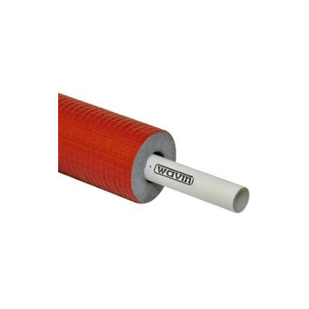 Daugiasluoksnis vamzdis su apšiltinimu (raudona) WAVIN PE-Xc/AL/PE-HD 20 x 2.25 mm (50 m)