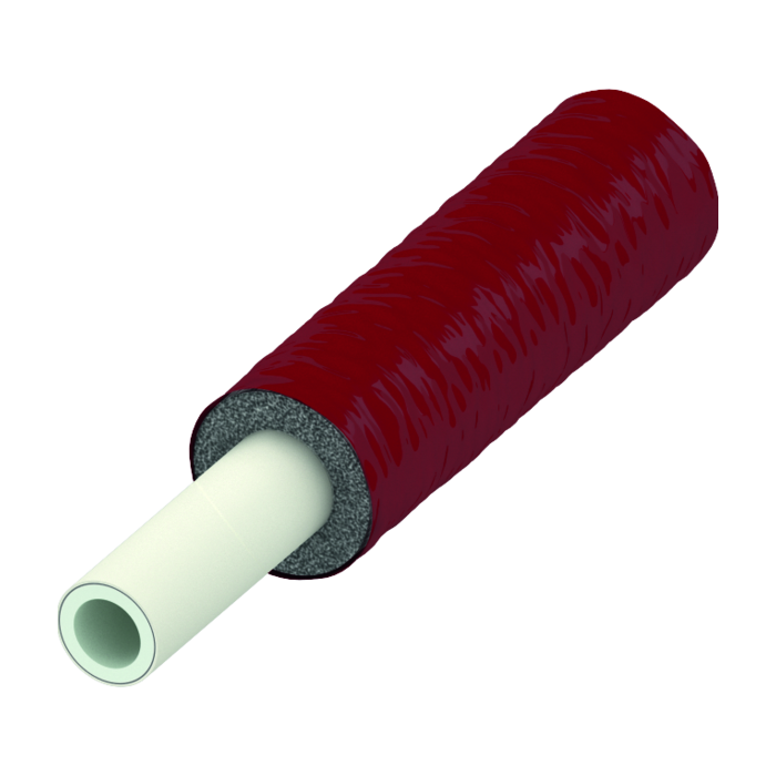 Daudzslāņu caurule ar 6 mm izolāciju (sarkana) "TECEflex PE-Xc/AL/PE-RT" 20 x 2,8 mm (75 m)