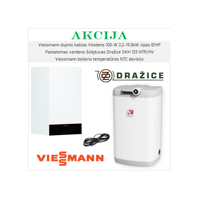 Reklaam VIESSMANN 19 kW alates DRAŽICE 125 l kütteseadmete komplektid