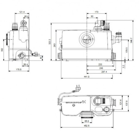 Станция очистки сточных вод - насосная станция GRUNDFOS Sololift2 WC-3