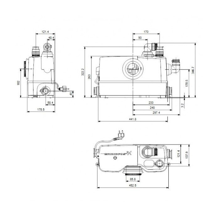 Reoveepuhasti - pumpla GRUNDFOS Sololift2 WC-3
