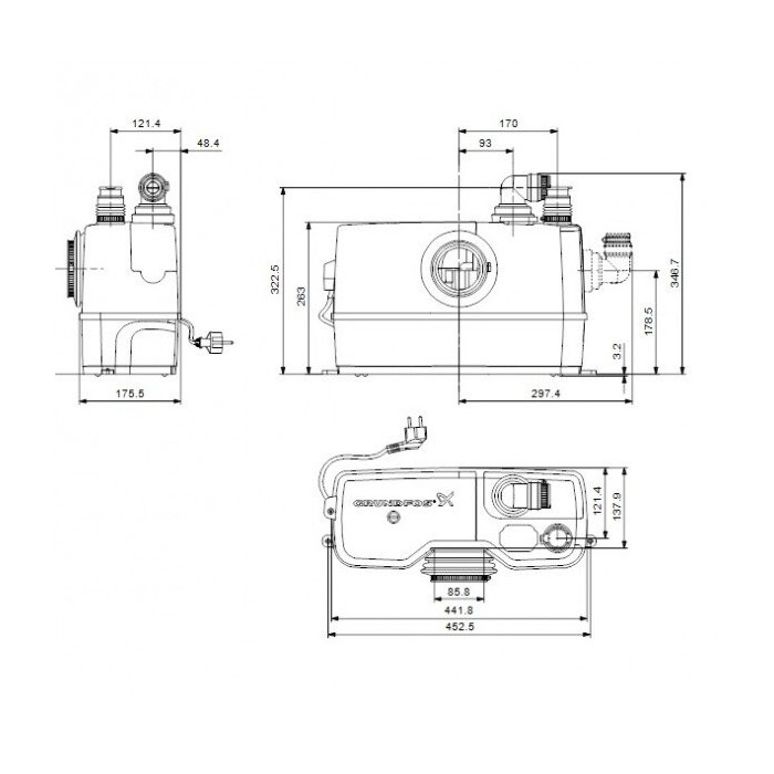 Канализационная станция - насосная станция GRUNDFOS Sololift2 WC-1